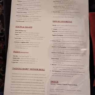 menu