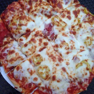 a pizza on a plate