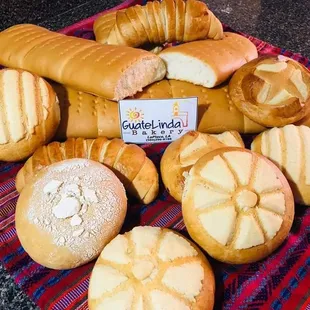 a variety of breads