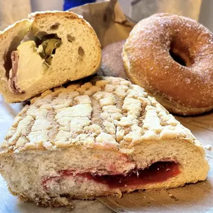 Fresh baked stuffed bread and pastries