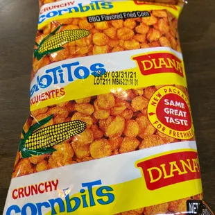 a bag of crunchy cornnuts