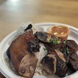 Kalbi and Chicken Plate Combo