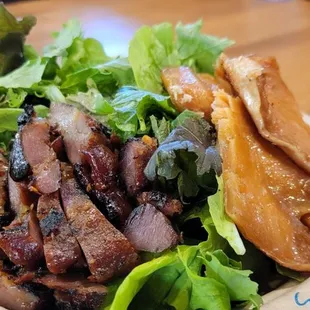 Mix plate with Spicy pork and salmon belly