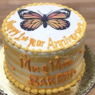 a cake with a butterfly on it