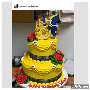 a beauty and the beast cake