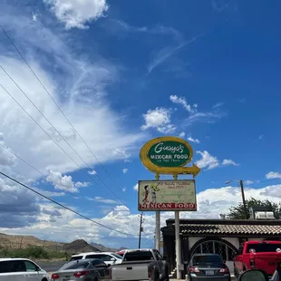 Outside the restaurant