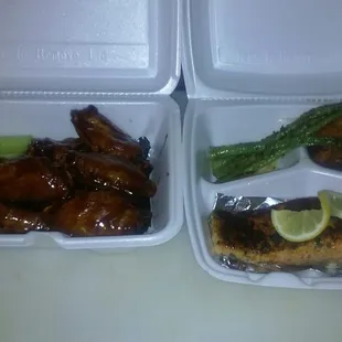 Henny wings and Grill salmon.....dont sleep on it
