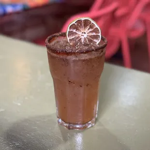 Mezcal cocktail at Guelaguetza Restaurante on February 3, 2024.