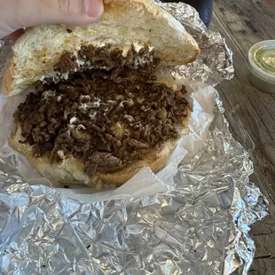 Steak Torta, no lettuce/tomato