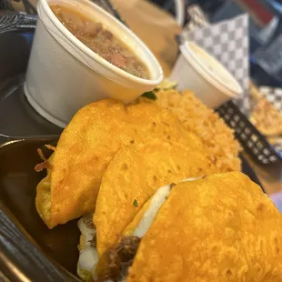 Quesa birria tacos w| consome