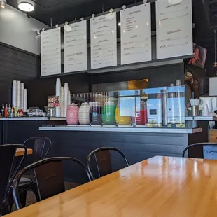 the counter and menus