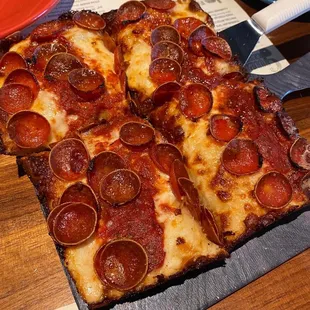 Detroit style pizza