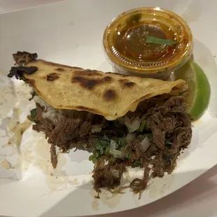Birria taco. Sooo loaded with meat. YUM.