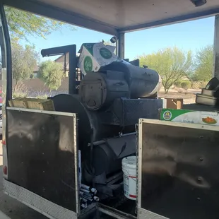 the inside of a food truck