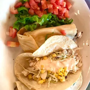 Tamale and Tilapia Tacos