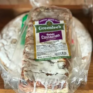 a loaf of bread wrapped in plastic