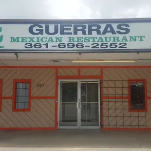 the front of the restaurant