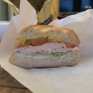 a sandwich on a table