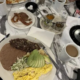 Barbacoa plate with added avocado, a bit greasy for my taste.