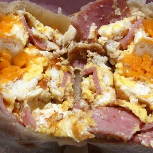 Breakfast burrito w/ ham