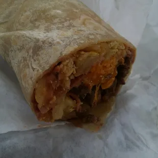 Gandalla burrito Carne Asada ham and egg. A Must  try