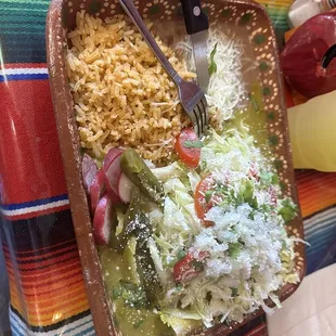 a plate of mexican food