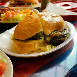 two plates of food on a table