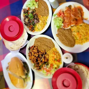 plates of food on a table