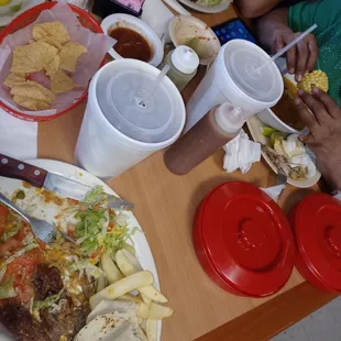 a table full of food