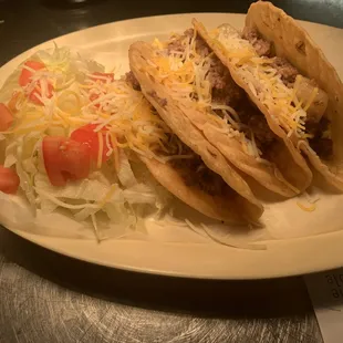 two tacos and a salad