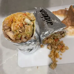 "VEGGIE" with chicken. Not okay.