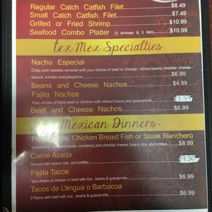 menu