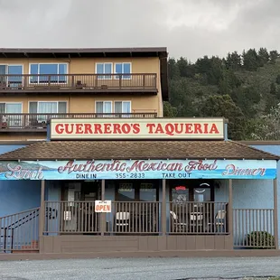 the front of the restaurant