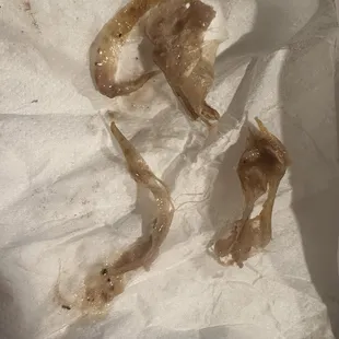 Some of the garlic skins from 1/2 of my burrito.