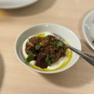 eggplant caponata with whipped ricotta