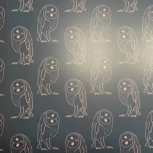 Cool wallpaper in the halls near the toilets