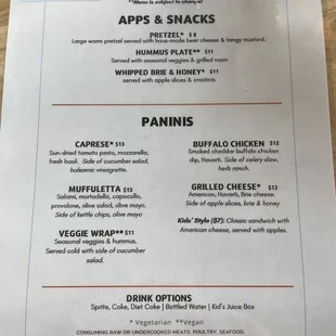 Menu as of june 19th 2024