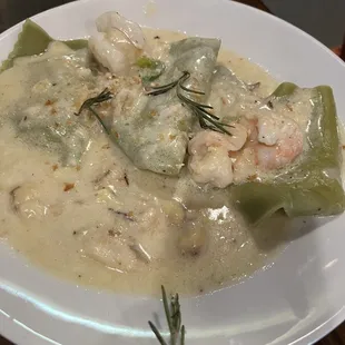 Shrimp and crab ravioli