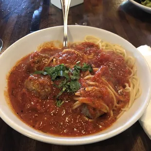 Spaghetti with meatballs