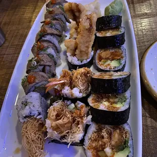 Chicken tempura and lobster roll