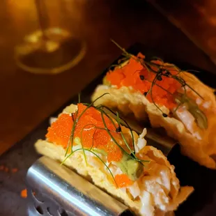 Rock shrimp tempura taco