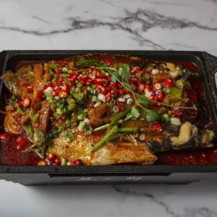 Pickled Peppers Grilled Fish
