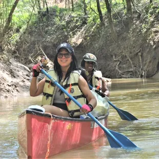 Paddling the river