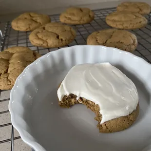 Ginger Molasses Cookie with whipped icing
