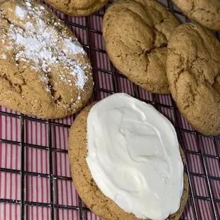 Iced Ginger Molasses Cookies