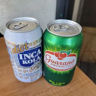 two cans of soda