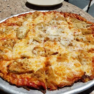 Eggplant Chicago Style Pizza. My wife and Millie ate a lot of it.
