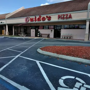 This is what the outside looks like from the parking lot. Getting a to-go order.