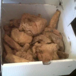 EPIC BOX OF FRIED BIRD FLESH AND POTATOES