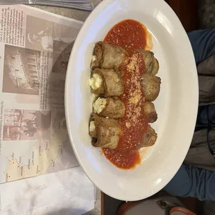 Rolled Eggplant Parmesan.